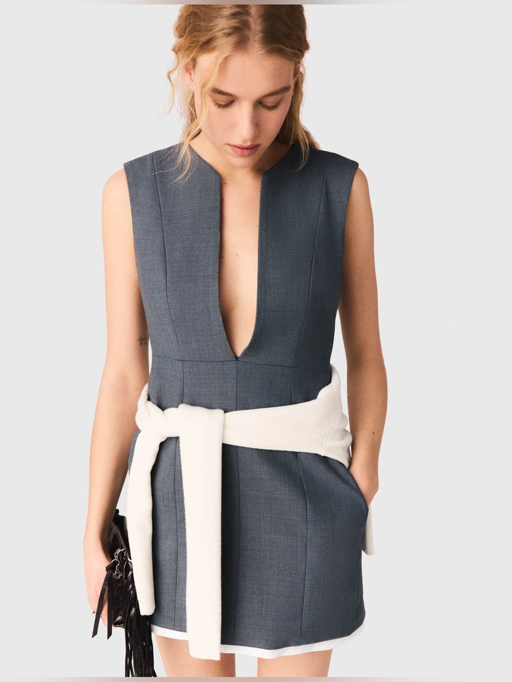 Maje Layered-effect tailored dress - Picture 7 of 10